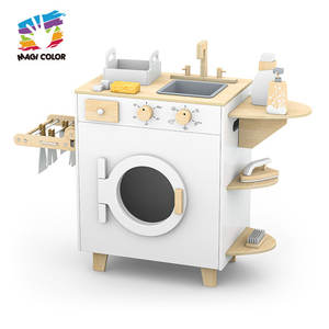 Juego de juguetes de cocina de <span class=keywords><strong>madera</strong></span> grande para cocina y comida, W10C1016, incluye horno microondas, <span class=keywords><strong>pizarra</strong></span> pequeña, teléfono, características de luz de sonido - Product Image 5