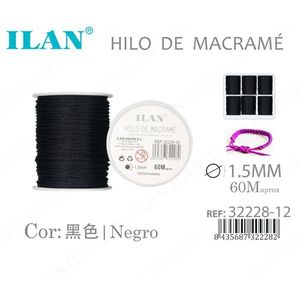 Corda per Macramè 1,5 mm 60 m Poliestere Nero - Product Image 3
