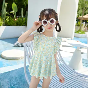 Floral Skirt Kids Swimwear 2-10 For Girls Baby Beachwear Children Swimsuit Beach Bathing Suit 1 Piece OEM Custom Printed