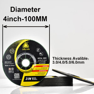 แผ่นเจียรแบบยืดหยุ่น DELUN ดีไซน์ใหม่ ขนาด 4 นิ้ว หนา 3.0 มม. GC <span class=keywords><strong>WA</strong></span>  วัสดุคอรันดัมสีขาว สำหรับเจียรหินอ่อน - Product Image 2