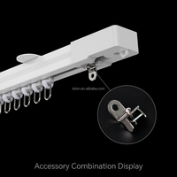 Clip de Verrouillage Universel pour Rail de Rideau Jialisi Compatible, Pince de Fixation pour Rail de Rideau Électrique pour Maison Intelligente, Hôtel, Bureau