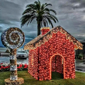 3D <b>Christmas</b> House Arch Motif <b>Light</b> with Layered LED Structure for Eye Catching Holiday Installations - Product Image 1