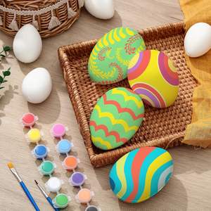 Kit de 24 Piezas para Colorear Huevos de Pascua, Pinturas para Decorar, Huevos Blancos de Ascenso Lento, Juguetes, Manualidades, Recuerdos para Fiestas, Suministros para Niños - Product Image 2