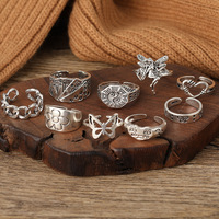 Ensemble d'anneaux d'articulation, anneaux empilables papillon Vintage BOHO, Style mixte pour femmes adolescentes