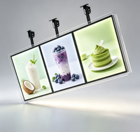 Boîtes lumineuses publicitaires rectangulaires modernes en aluminium - LED pour usage intérieur/extérieur, résistantes aux intempéries et durables, boîte lumineuse suspendue