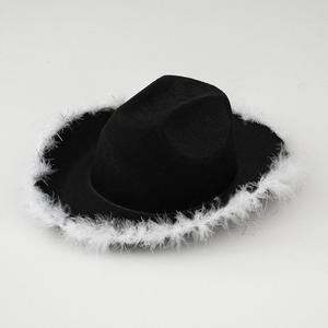 クロスボーダー西洋カウボーイハットマルチカラーフェザーエッジソリッドカラー独身パーティードレス帽子アクセサリーヨーロッパ用ユナイテッド - Product Image 5