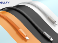 Cable USB-C a USB-C Plano con Diseño Ultrafino Antienredos para Fácil Transporte y Carga en Viajes