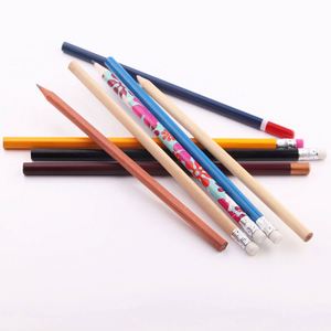 Crayon HB rond jaune en graphite personnalisé avec logo, en vrac, pour étudiants, en bois avec gomme, crayons standard - Product Image 4