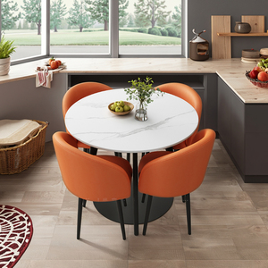 Set Moderno Minimalista di Tavolo Estensibile in Legno <span class=keywords><strong>e</strong></span> Sedie per Reception, 4 Posti, <span class=keywords><strong>Arredamento</strong></span> per Negozi di Tè <span class=keywords><strong>e</strong></span> Uso Commerciale - Product Image 6