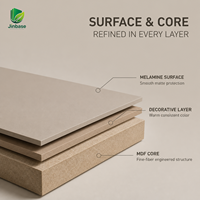 Panneau de cuisine de première qualité en fibre de bois moderne, surface en placage de bois, E0 écologique, 18 mm, imperméable et ignifuge