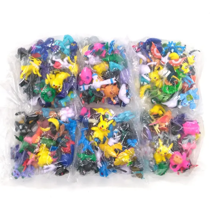 TCXW021601 144 pçs/set Figuras De 2-3cm Mini Criança Brinquedo Presente Pvc Figura de Ação Dos Desenhos Animados Pokemans Ir Para Crianças Pokemoned Figura Set