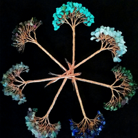 Arbre décoratif en fil de cristal avec fil de cuivre et éclats de pierres roulées pour la décoration de bureau et les souvenirs