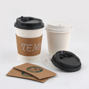 Vasos de Papel Desechables de 12 oz con Logo Impreso Personalizado de Pared Simple o Doble para Café para Llevar con Tapa - Product Image 3