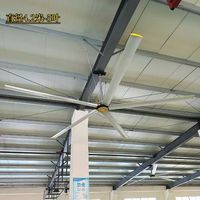 Ventilateur industriel HVLS de 4,2 m (14 pieds) à 5 pales, moteur à aimant permanent PMSM, commande VFD, faible bruit, ventilateur de plafond pour le refroidissement de grands espaces