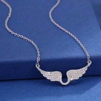 X0171 collier d'ailes d'ange américain européen pour femmes pendentif en cuivre incrusté de Zircon haut de gamme de luxe léger