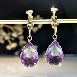 Orecchini a clip a goccia sfumati da donna, semplici ed eleganti, per uso quotidiano - Product Image 1