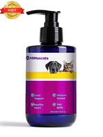 Huile de saumon sauvage pêchée pour la peau et le pelage des animaux de compagnie 1800mg Omega Supplément de pompe liquide Support de peau et de pelage pour chiot/chaton