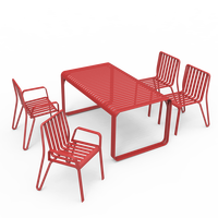 Ensemble table et chaises de jardin d'extérieur en aluminium pour patio, table et chaises d'extérieur