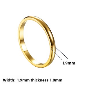 Anillo Sencillo y Elegante <span class=keywords><strong>de</strong></span> <span class=keywords><strong>Acero</strong></span> <span class=keywords><strong>Inoxidable</strong></span> Chapado en Oro <span class=keywords><strong>de</strong></span> 18K, Versátil, Resistente a la Decoloración, Moderno, para Parejas, para Mujer - Product Image 6