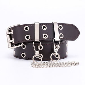 WDD386 Ladies New Punk Style Double scarico Eye PU Belt Women Fashion <span class=keywords><strong>Jeans</strong></span> catene cinture in PU cinture a vita larga Casual femminili - Product Image 1