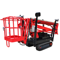 Plataforma Elevadora Compacta Todoterreno HESHENGTAI HST de 10m, 14m, 16m y 20m, Tipo Araña, Articulada, con Orugas, Diésel, para Espacios Reducidos