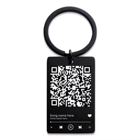 Precio de fábrica personalizado código QR llavero canción favorita QR Scan llavero Spotify música llavero perro etiqueta gato canción información