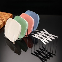Support de rangement pliable et rétractable pour cuisine, accessoires, support pour couvercles de casseroles, support pour vaisselle en acier inoxydable, étagère pour assiettes