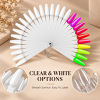 Kit d'échantillons de vernis à ongles en forme d'éventail avec carte de couleurs et anneau, planche acrylique pour la pratique de la manucure, vente en gros pour salons, personnalisation usine