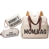 Sac à langer convertible 4-en-1 élégant pour maman : sac à dos, sac à bandoulière, sac de voyage avec 2 petites pochettes organisatrices – Fabrication sur mesure