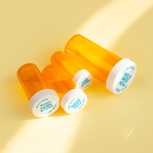 Flacons de médicaments en plastique avec bouchon réversible personnalisés avec logo imprimé, flacons de médicaments Dram Rx - Product Image 1
