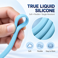 Câble de charge plat en silicone liquide 2-en-1 USB-C vers USB-C 240W et double sortie 8 broches 27W – Vente en gros