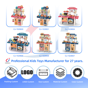 ชุดโต๊ะทำอาหารเด็กแบบมีไฟ 63 ซม. พร้อมของเล่นครัวแบบพ่นน้ำ - Product Image 4