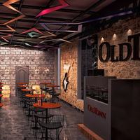 Servicio de Diseño de Interiores para Bares Comerciales, Diseño Personalizado, Decoración, Combinación de Materiales, Equipamiento Completo para Discotecas