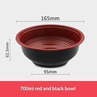 Bols jetables en plastique de style japonais pour sushis, pâtes, fruits de mer, boîtes à lunch, soupes de nouilles froides, avec couvercles, vente en gros pour plats à emporter