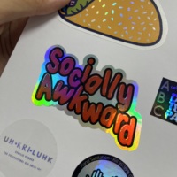 Autocollants holographiques personnalisés, impression irisée, effet laser arc-en-ciel, autocollant en vinyle découpé pour logo d'entreprise, pot cosmétique