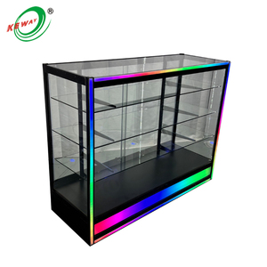 प्रीमियम डिस्प्ले केस 6 फीट ग्लास कैबिनेट, रंग बदलने वाली रोशनी एल्यूमीनियम फ्रेम - Product Image 1