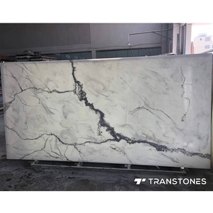 Acrylic tắm tấm Tường Trắng Nhân Tạo gạch đá cẩm thạch tấm cho trang trí nội thất nhân tạo Alabaster Panel tường - Product Image 6