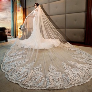 S0382R New High-quality Temperament Light Luxury Retro Super fairy Forest Lace <b>Sequined</b> Veil - Product Image 1