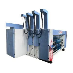 Carton ondulé entièrement automatique Flexo Board rs4 slotter machine avec impression couleur unique rainurage Machine de découpe