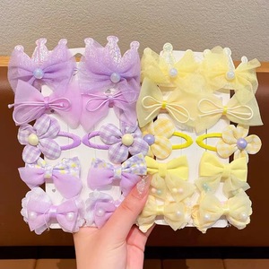 Juego de pinzas para el cabello con lazo y corona de hadas, pasadores de princesa dulces para niñas pequeñas, accesorios para el cabello para niños - Product Image 2