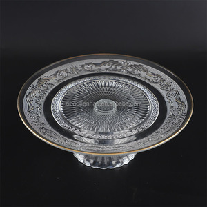Venta caliente al por mayor platos de vidrio de frutas con bordes dorados y platos de postre son adecuados para bodas, banquetes familiares y hoteles - Product Image 1