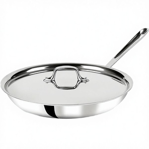 Sartén de Acero Inoxidable de Primera Calidad con Tapa, Compatible con Inducción y Gas, Utensilios de Cocina Resistentes para el Hogar y Restaurantes, en Oferta - Product Image 1