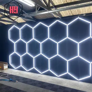 Lampu Led heksagonal 110 v-240 V, lampu langit-langit untuk detail otomatis sarang lebah Led segi enam mewah garasi showrom