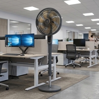 Luxuriöser 36-Gang Smart Standventilator mit Metallgehäuse, DC-Motor, Fernbedienung, Oszillation, Energieeffizienz, Antibakteriell, Höhenverstellbar