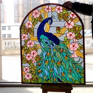 Panneau de vitrail Tiffany artisanal personnalisé, motif paon, épaisseur 5 mm, pour décoration murale ou fenêtre - Product Image 6