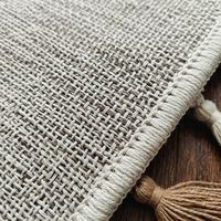 Tapis à franges style minimaliste, lavable en machine, antidérapant, à poils ras, en coton et lin imprimé, réversible, durable, pour chambre à coucher