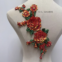 Appliques en strass et sequins en cristal, patchs en feutre avec pierres précieuses - Faits à la main, 3D, à coudre pour sacs et vêtements