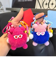 Porte-clés en peluche personnalisable, mignon, en forme de monstre en verre, petit jouet pour sac, cadeau promotionnel