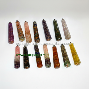 Mix Baguettes de massage à facettes lisses pour orgone Baguettes assorties Baguette haute puissance pour orgone Reiki Bâton de guérison - Product Image 1