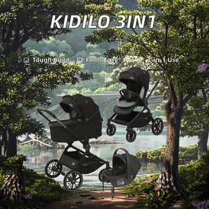 Passeggino 3-in-1 per Bambini da 0-3 Anni, Non Tossico, Resistente, Pieghevole, <span class=keywords><strong>Seggiolino</strong></span> <span class=keywords><strong>Auto</strong></span> da Viaggio per Bambini, 3 in 1 per Famiglia - Product Image 2